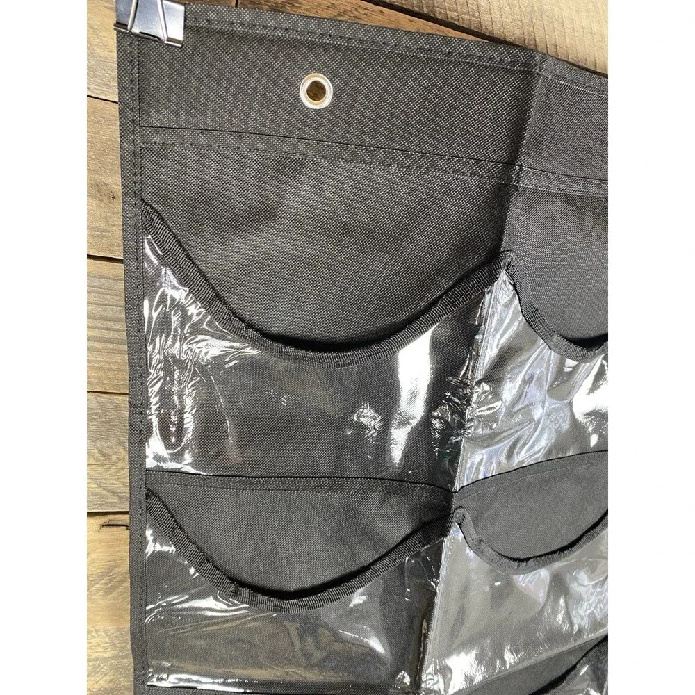 27 Pocket Black Over The Door Organizer Hanging Storage Holder Closet Storage